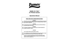 Fumex - Model FA1-Mini - Laser Fume Extractor for Laser Markers - Manual