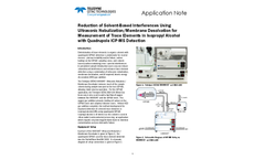 Reduction of Solvent-Based Interferences Using Ultrasonic Nebulization/Membrane Desolvation for Measurement of Trace Elements in Isopropyl Alcohol with Quadrupole ICP-MS Detection - Application Note