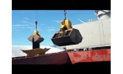 Clamshell Bucket Motor Diesel- Hydraulic Grab Unloading Bulk Carrier Ship - Video