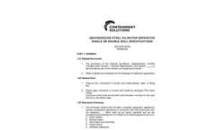 Aboveground Oil/Water Separators Specifications