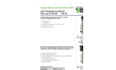 Model 7020 - Angle Seat Control Valve Brochure