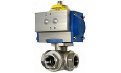 EVAC - Brass 3-Way Pneumatic Ball Valve
