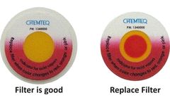 Model BTIS - Acidic Vapors Saturation Indicator Sticker for Ductless Hood Filters