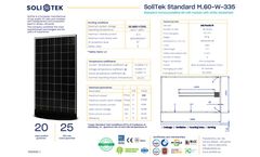 Solitek Standard - Model M.60-W-335 - White Backsheet Solar Panels - Datasheet