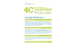 4C Environmental Conference - Frequently Asked Questions - Brochure