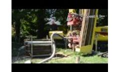 DRILLING RIG MI8 for geothermal boreholes with casing drive system Video