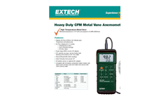 Extech - Model 407113 - Heavy Duty CFM Metal Vane Anemometer Brochure