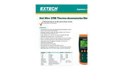 Extech - Model SDL350 - Hot Wire CFM Thermo-Anemometer/Datalogger - Datasheet