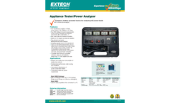 Extech/Flir - Model 380803 - True RMS Power Analyzer Datalogger - Datasheet