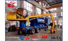 Wanshida - Model Y83/D-3000B - Mobile Scrap Metal Baler Logger with Trailer and Feeding Grab