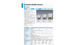 Yamato FO100CR/110CR/200CR/210CR/300CR/310CR/410CR Standard Muffle Furnace - Brochure