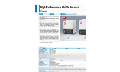 Yamato FP102/302/312/412 High Performance Muffle Furnace - Brochure