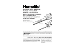 Model UT44121 - 22" Electric Hedge Trimmer  Brochure