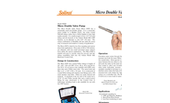 Solinst - Model 408M - Micro Double Valve Pump Data Sheet