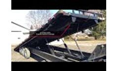 30 ft x 21000 lb GVW Tri axle trailer with a Built in Hydraulic Roller System Video