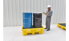 UltraTech - Model CHU1011 - Ultra-Drum Spill Pallet 2-Drum, with Drain (1346mmL x 736mmW x 419mmH)