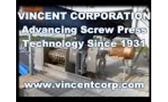 Liquid Separation From Organic Material and Sludges in Vincent Industrial Screw Press - Video