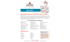 Artemis - Model Bio-40 TB - One-Step Cleaner and Disinfectant - Datasheet