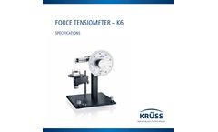 KRÜSS - Model K6 - Force Tensiometer - Brochure