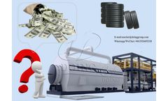 How many tons of waste tires can be processed in one pyrolysis plant chamber?