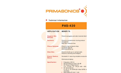Prima - Model PAS 420 - Acoustic Cleaner - Brochure