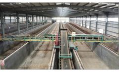 Commercial Scale Composting Facility Setup, Elevating Belt Compost Turner - Video