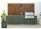 Mellow - Weather Resistant SS Premade Outdoor Kitchen Cabinets Units Peacock Green for Garden