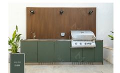 Mellow - Weather Resistant SS Premade Outdoor Kitchen Cabinets Units Peacock Green for Garden