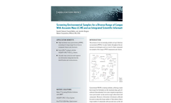 Application Note: Screening Environmental Samples for a Diverse Range of Compounds With Accurate Mass LC-MS and an Integrated Scientific Information System