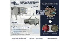 Twister - Model Food Waste Depackager - Clean Organics + Clean Rejects