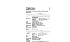 IC Controls - Model 865-25 - ppb Dissolved Oxygen Analyzer with Sample Panel Specifications