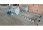 Chain feeding systems for breeders on floor and cages.