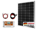 Light Catcher - 100 Watt Monocrystalline Solar Panel Kit (Panel+Controller+2" Wire)