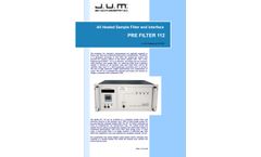 J.U.M. - Model PreFilter VE 112 - All Heated Sample Filter & Interface Analyzer - Brochure