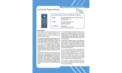 Delta Phase - Model TA-5 - Online Titration Analyzer - Datasheet