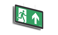 Glamox - Model ARIS-P - Single and Double-Sided Pendant Mounted Emergency Exit Sign Luminaire