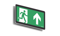Glamox - Model ARIS-S - Double-Sided Ceiling Surface Mounted Emergency Exit Sign Luminaire