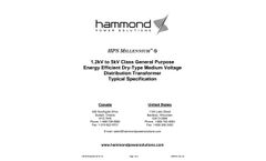 HPS Millennium G - 1200V to 5000V Class Energy Efficient Medium Voltage Distribution Transformer Typical - Specification