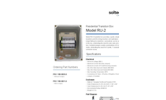 Model RU-2 - Residential Transition Box - Datasheet