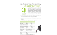 Simpliphi - Model PHI 675 - Deep-Cycle Lithium Ferro Phosphate Battery (LFP) Brochure