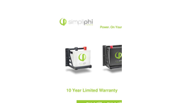 Simpliphi - Model PHI 2.7 - Deep-Cycle Lithium Ferro Phosphate (LFP) Battery Brochure