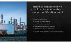 Vendor qualification audit is process to assess capabilities, quality of a potential supplier. - Video