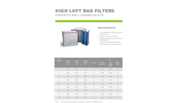 High Loft Bag Filter Brochure