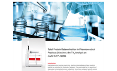 Total Protein Determination in Pharmaceutical Products (Vaccines) by TNb Analysis on multi N/C® 2100S