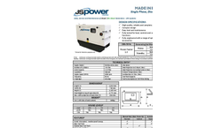 Model 6.6kVA-45kVA - Single Phase Diesel Generator - Brochure