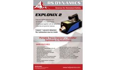RS Dynamics Explonix - Model 2 - Portable Trace Detector / Identifier Explosives & Radioactivity - Brochure